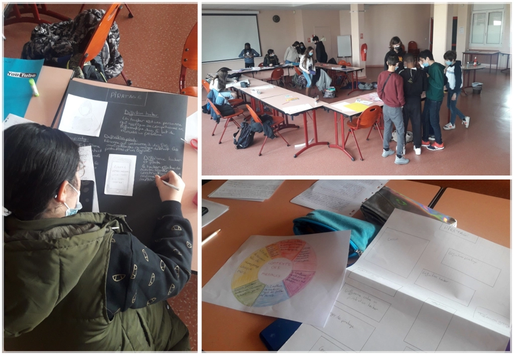 Montage photo atelier exposition usages numériques au collège du Portail Rouge