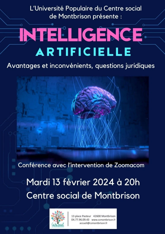 Affiche conférence IA à Montbrison