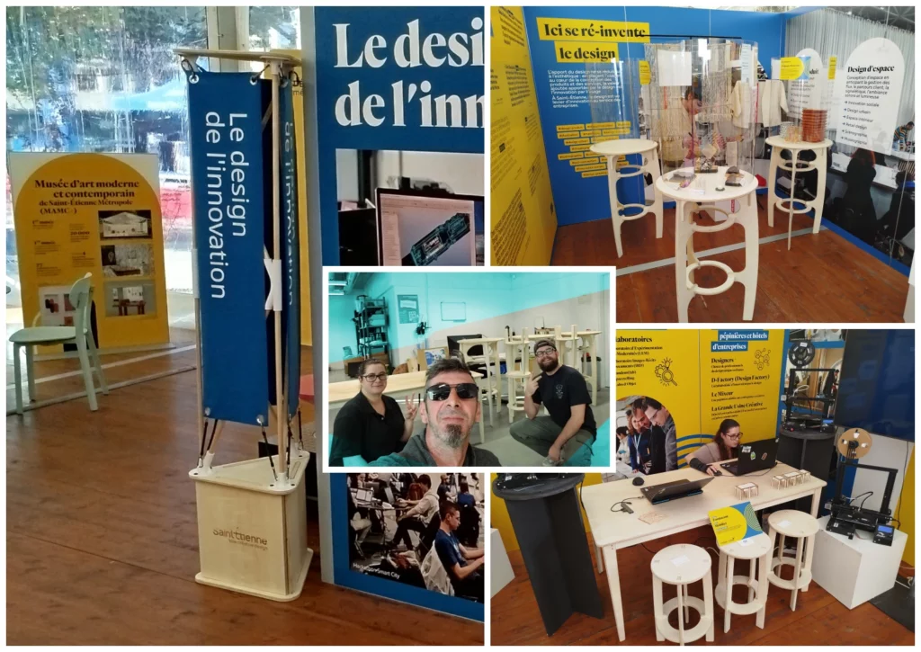 Montage photo du mobilier installé à la Foire de Sainté